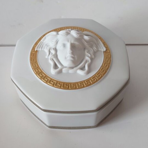 Rosenthal x Versace Gorgona porcelain bonbonniere box with lid