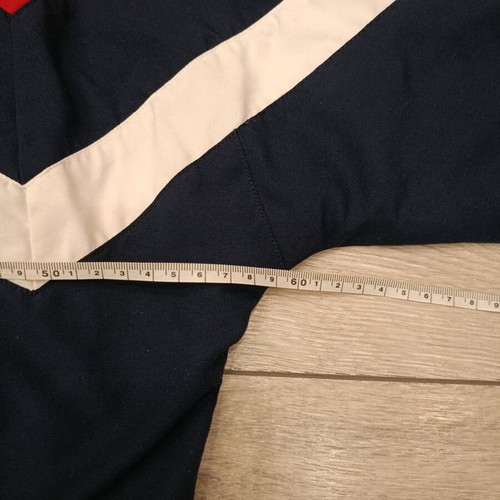 Adidas vintage 90s track jacket used, red and navy with zigzag design, size S