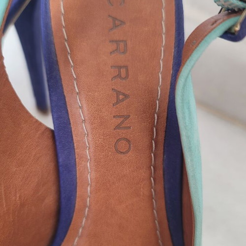 Carrano leather platform slingback heels turquoise and blue size 39 used