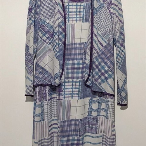 Sora dress set with jacket like new, turquoise and purple