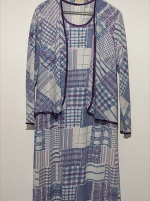 Sora dress set with jacket like new, turquoise and purple