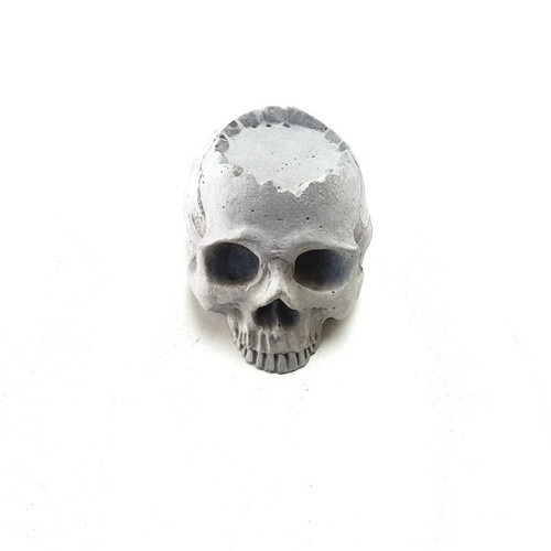 Handmade concrete skull decoration, gothic style