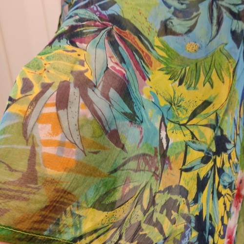 One Shoulder Blouse with Pearls and Beads like new, multicolor