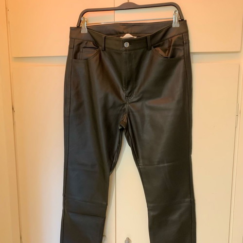 H&M Leather Pants New Black Size 44 Petite