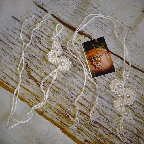 Barefoot jewelry for feet, new, 100% cotton white