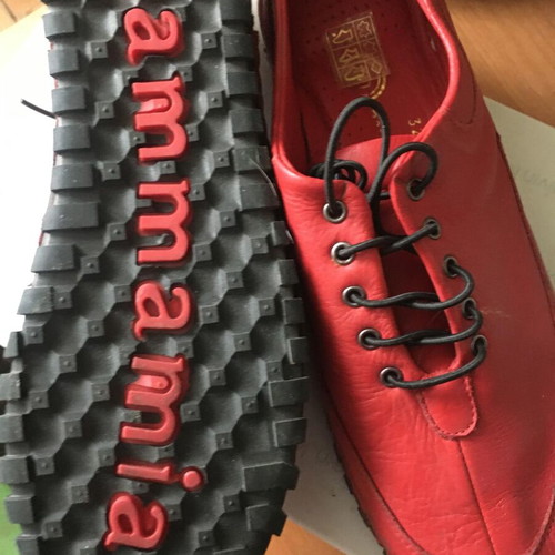 Women's red leather loafers new, size 38, sporty style