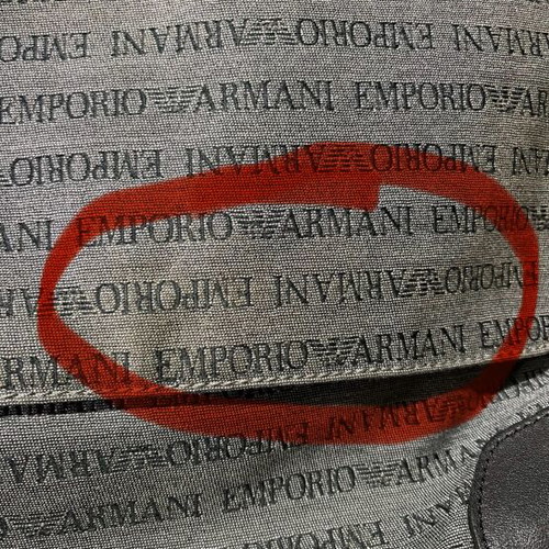 Τσάντα ταχυδρόμου Emporio Armani χιαστί μεταχειρισμένη, μαύρο και γκρι