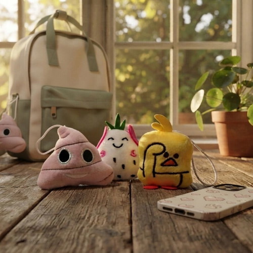 Plush Keyring Set Poop Dragon Fruit Little Yellow Duck New