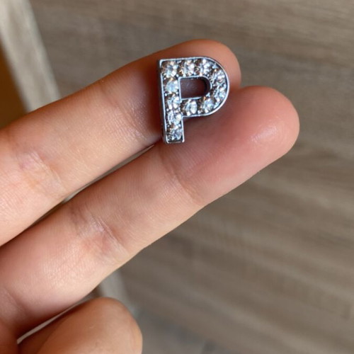 Decorative bead "P" like new, silver