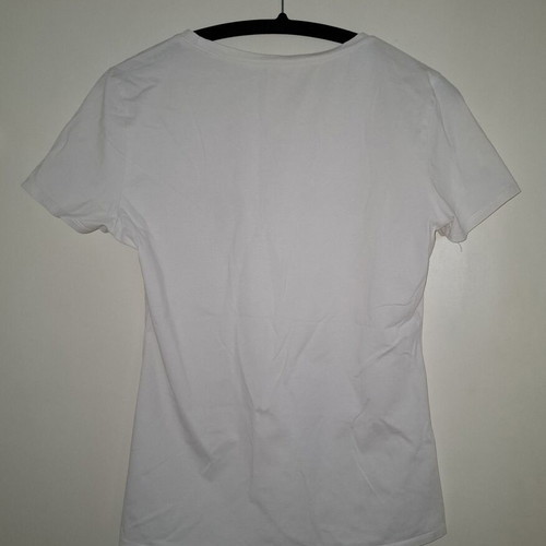 Women's white T-shirt with designs, used, size M