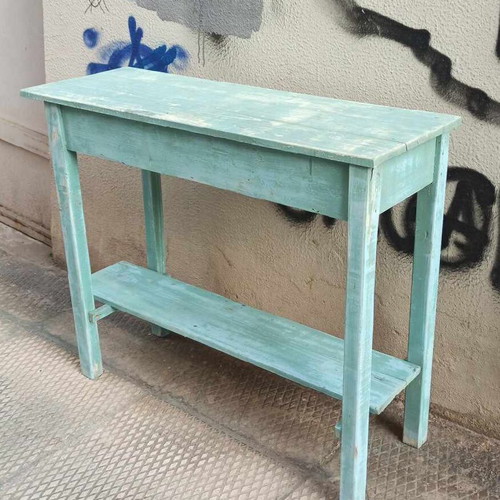 Πάγκος λαϊκή κονσόλα μεταχειρισμένη από μασίφ ξυλεία με παλιά πατίνα