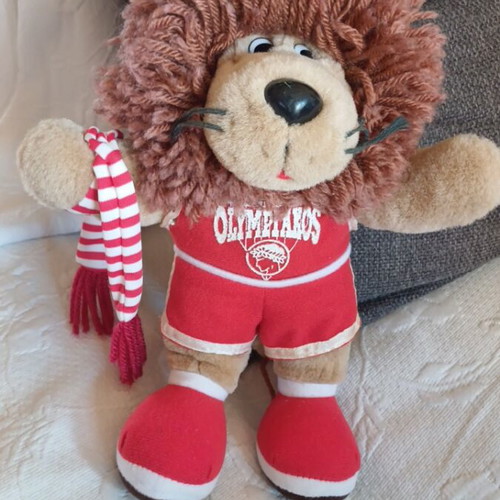 Mascot Olympiakos basketball club plush toy used, 27cm