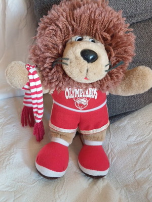 Mascot Olympiakos basketball club plush toy used, 27cm