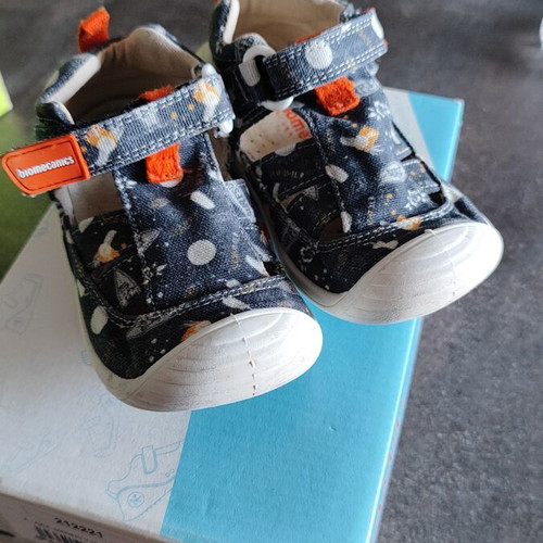 Biomecanics children's canvas sandals with universe design