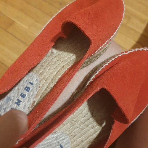 Manebi suede moccasins new, red, size 38