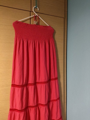 Fuchsia strapless dress like new, size L