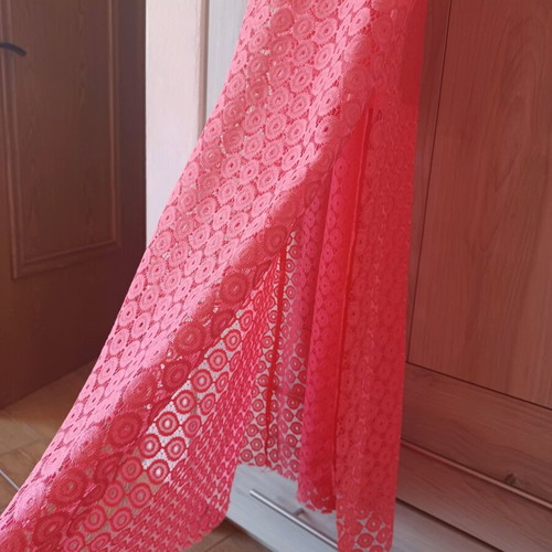 Gianni Rodini No4 abiye dress new, coral lace with slit