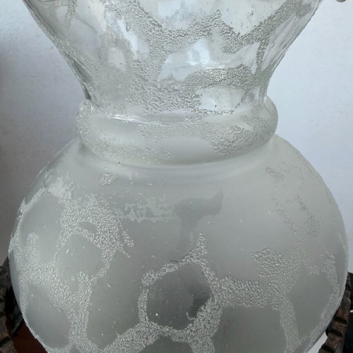 Vintage table lamp used with metal base and porcelain details
