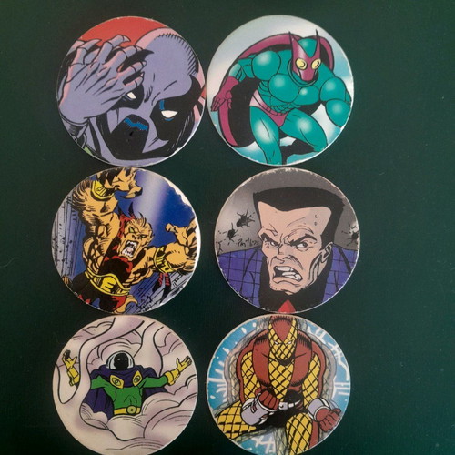 Spiderman Marvel 1994 caps used, set of 6 pieces