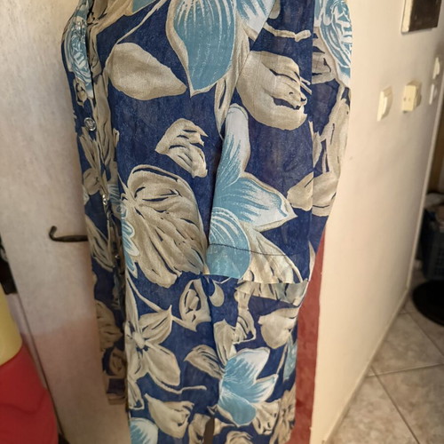 Blue floral shirt, tropical style