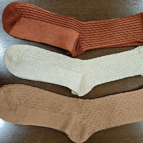 Women's cotton socks new, size 38-39, beige and brown