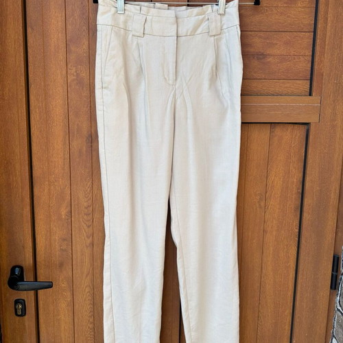 Express pants with high waist like new, beige linen blend