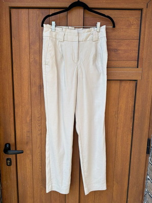 Express pants with high waist like new, beige linen blend