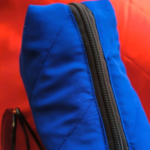 Handmade toiletry bag blue royal new, soft fabric