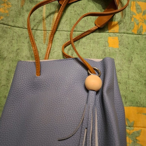 Shoulder bag like new, turquoise and brown