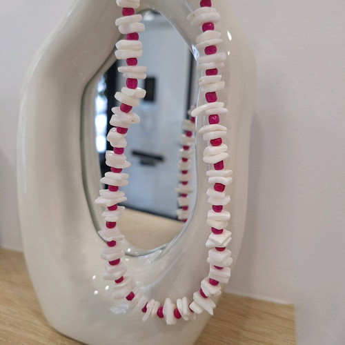 Handmade coral necklace made to order, white and pink