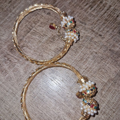Bracelets, pack of 2, gold color