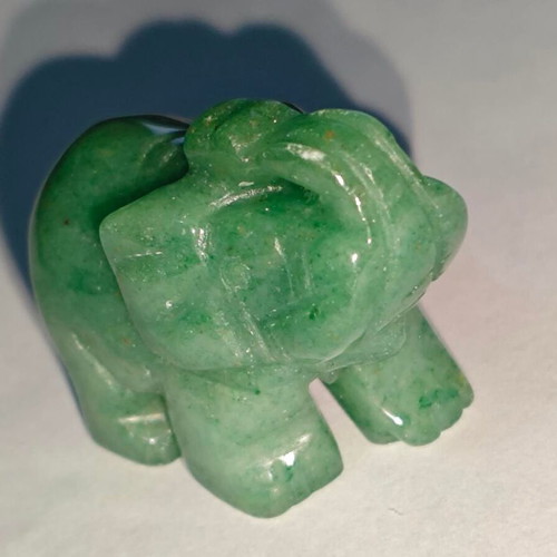 Handmade Elephant Figurine Green Aventurine 3cm like new
