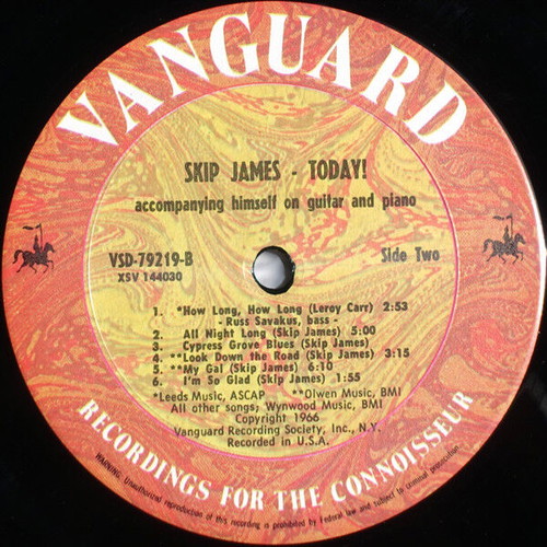 Skip James Today! LP used, blues