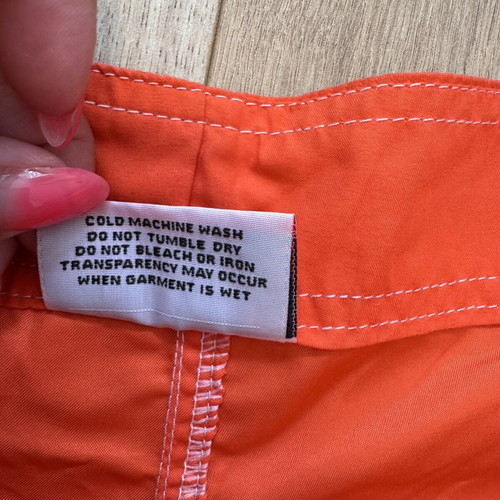 Billabong Vintage Swim Shorts Made in USA Size 40 Orange Black like new