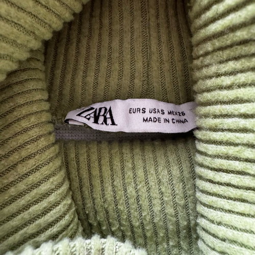 Zara women's knitted turtleneck vest size S like new green