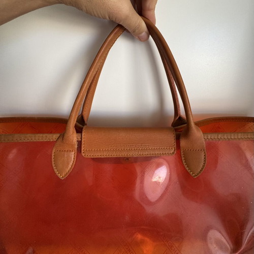 Longchamp summer shoulder bag like new, orange, 50x35 cm
