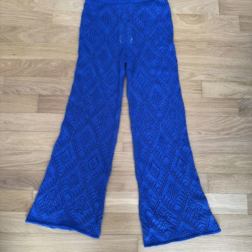 Stradivarius knitted women's pants XS, royal blue, new