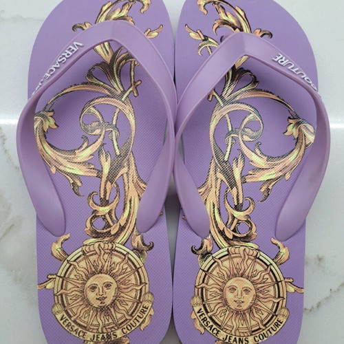 Versace women's purple flip flops like new, size 39-40