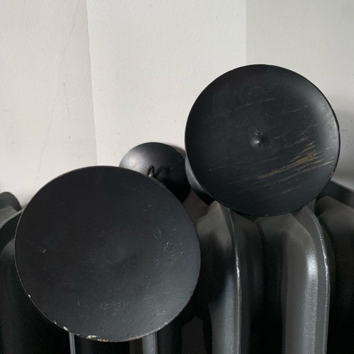 Candlesticks used, 2 black metal