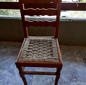 2 καρεκλες στυλ Βιέννης με σχοινί στο κάθισμα  και ξύλινο σκελετό