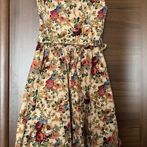 Lindy Bop Floral 50s Dress like new, cotton, beige multicolor, UK10