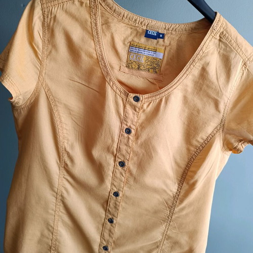 Shirt type blouse used, yellow, size S/M