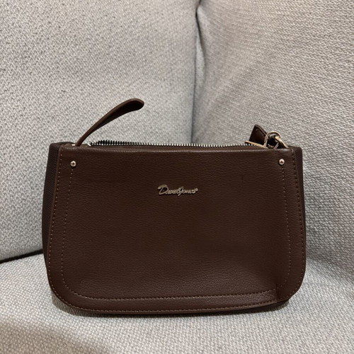 David Jones women's shoulder bag crossbody new, brown and burgundy