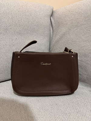 David Jones women's shoulder bag crossbody new, brown and burgundy