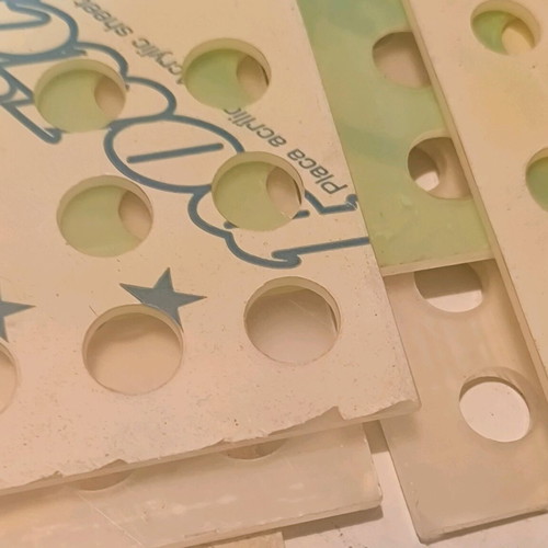 Diorama plexiglass acrylic sheets new, 9 perforated pieces
