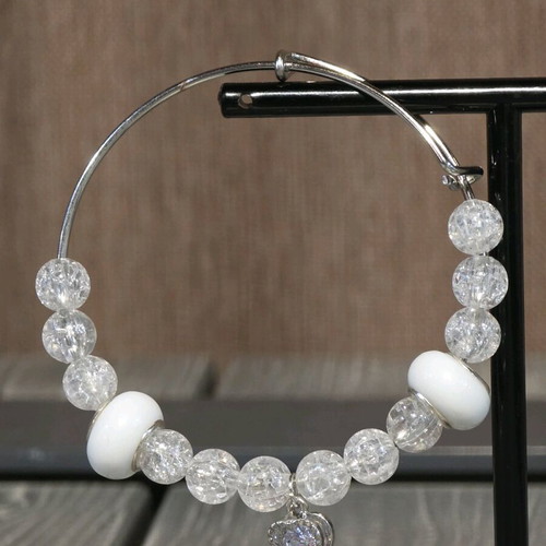 Romantic silver and white bracelet new handmade