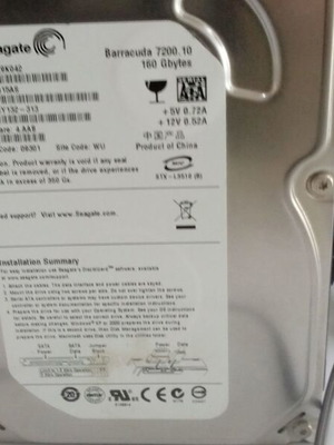 Hard drive 160 GB 3.5 SATA used