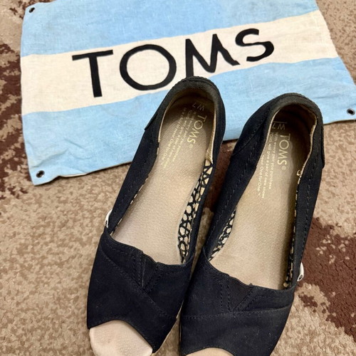 Toms platform shoes used, size 37, black and beige