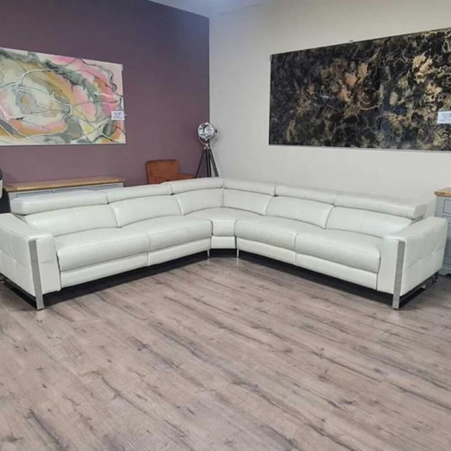 Torres corner sofa cream with electric relax mechanism and genuine leather