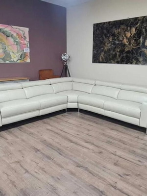 Torres corner sofa cream with electric relax mechanism and genuine leather